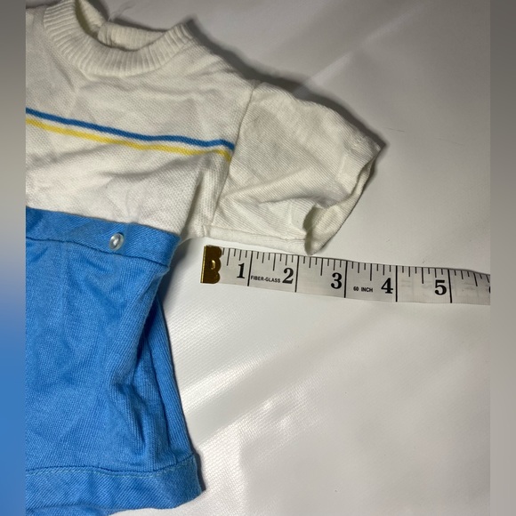 Vintage baby onesie 0-3 months blue yellow - Picture 2 of 7